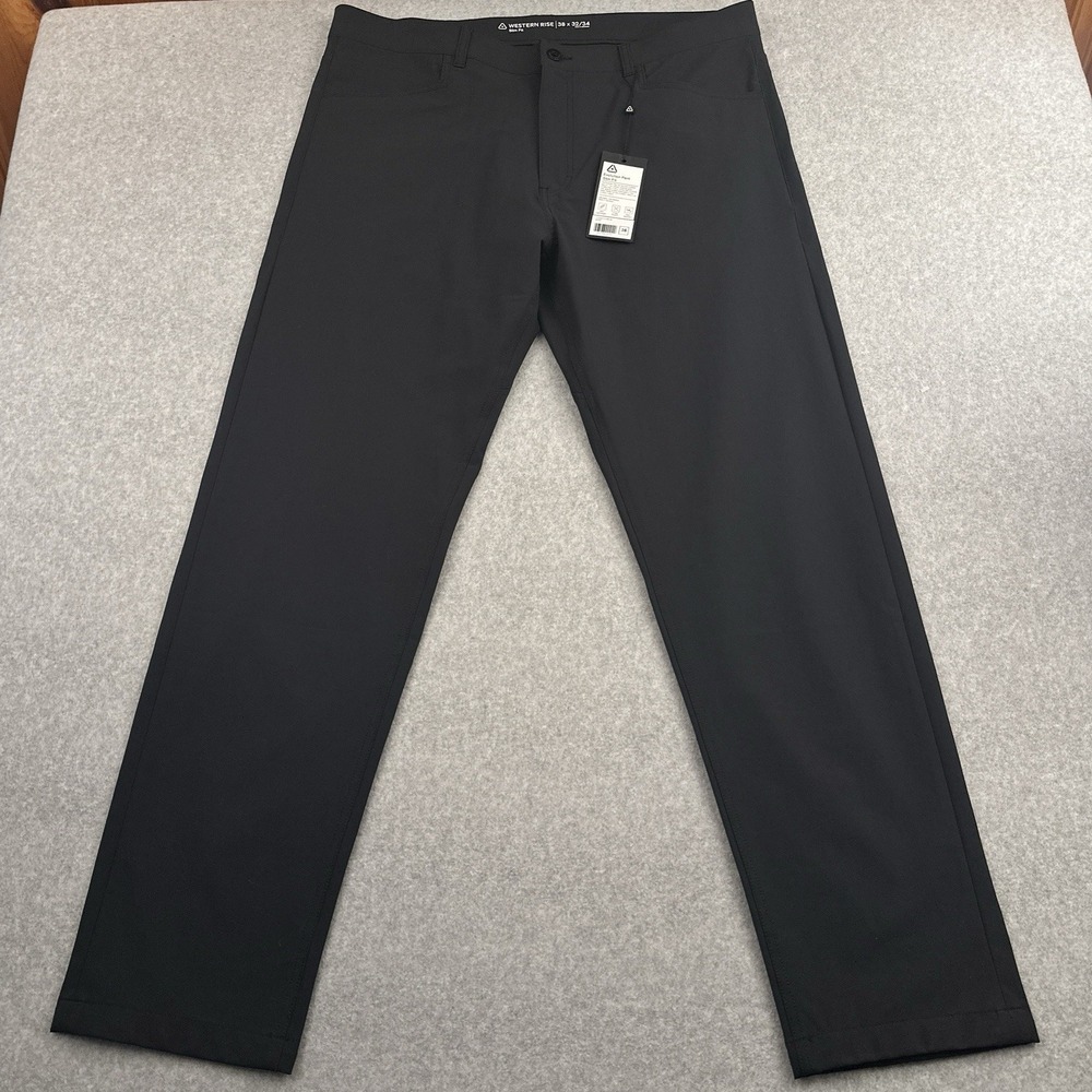 NEW Western Rise Evolution Pant Slim Fit 38x32 Black Lightweight Stretch Chino